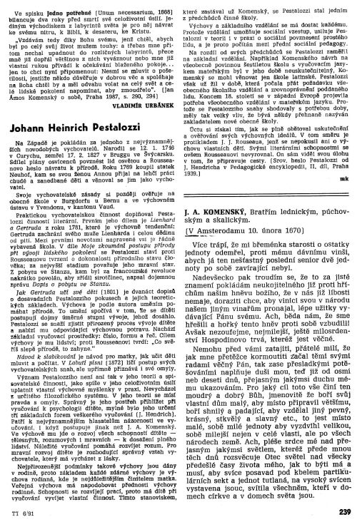 J. A. Komensk (V. Urbnek) -- J. H. Pestalozzi, s. 239