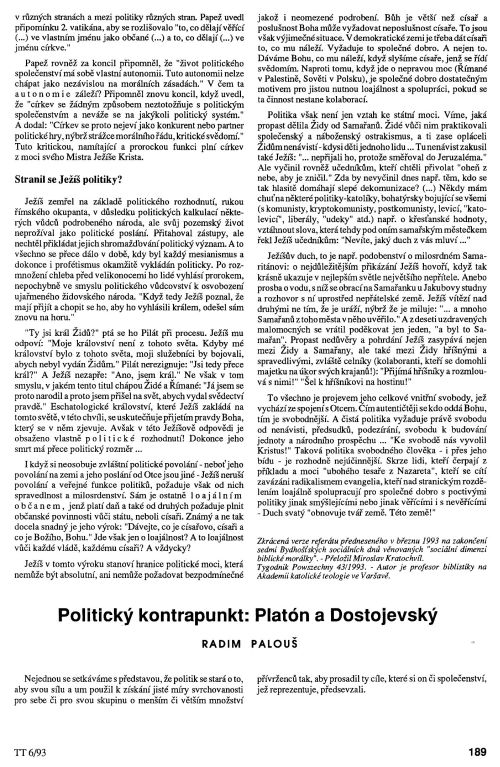 Politick kontrapunkt: Platn a Dostoljevsk, s. 189