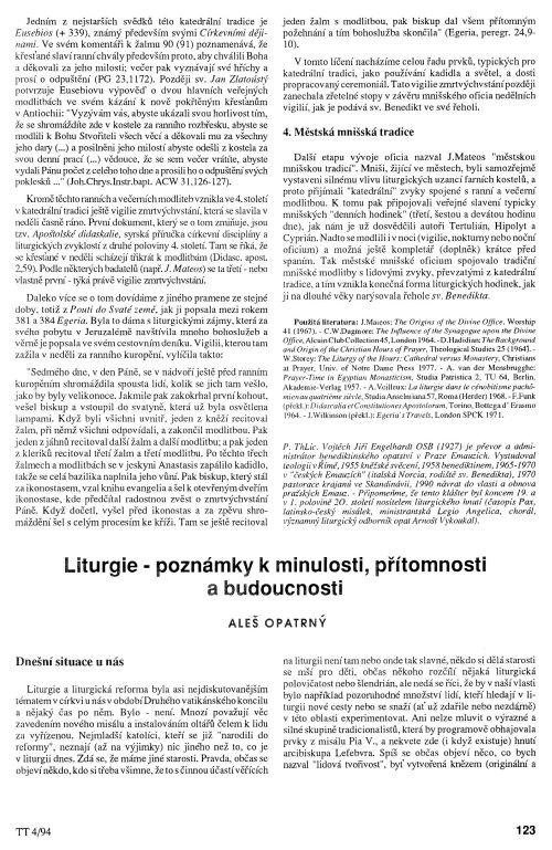 Liturgie - minulost, ptomnost a budoucnost, s. 123