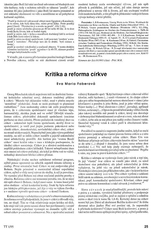 Kritika a reforma crkve, s. 25