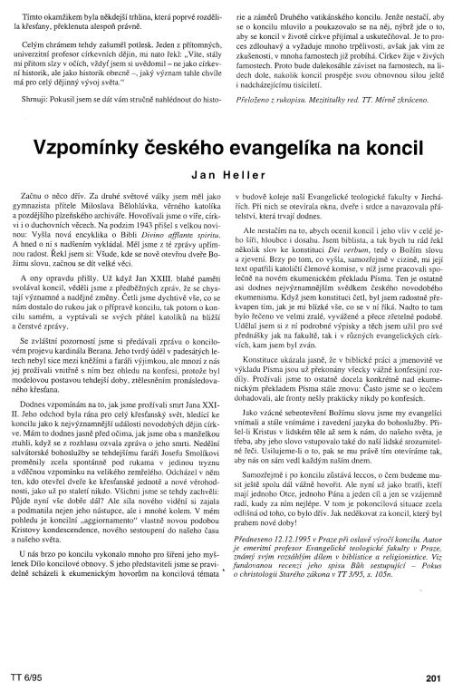 Vzpomnky eskho evangelka na koncil, s. 201