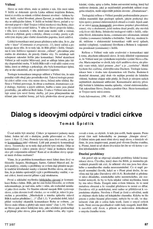 Dialog sideovmi odprci vtradici crkve, s. 87