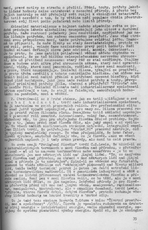 Náboženství a životní prostředí, s. 35 Náboženství a životní prostředí, s. 35