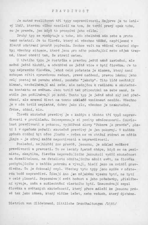 Pravdivost, s. 1 Pravdivost, s. 1