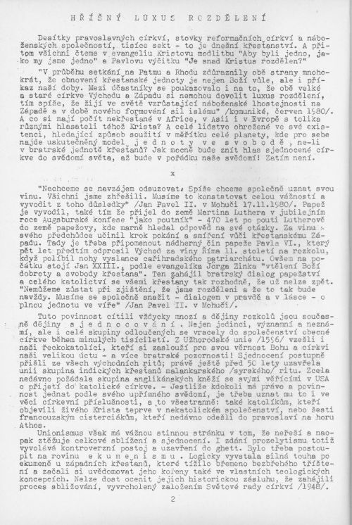 Hříšný luxus rozdělení (EDITORIAL), s. 2 Hříšný luxus rozdělení (EDITORIAL), s. 2