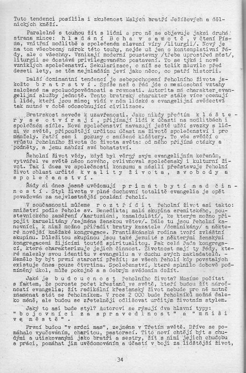 Řeholní život budoucnosti, s. 34 Řeholní život budoucnosti, s. 34