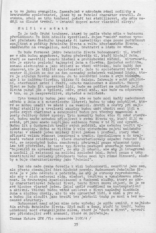 Řeholní život budoucnosti, s. 35 Řeholní život budoucnosti, s. 35