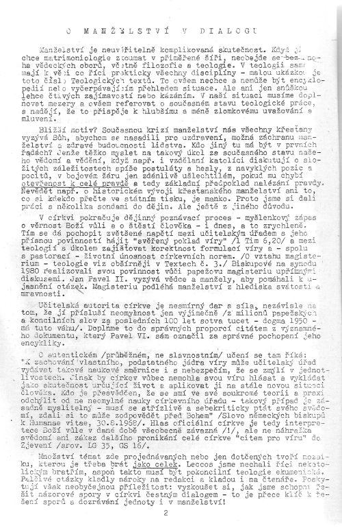 O manželství v dialogu (EDITORIAL), s. 2 O manželství v dialogu (EDITORIAL), s. 2