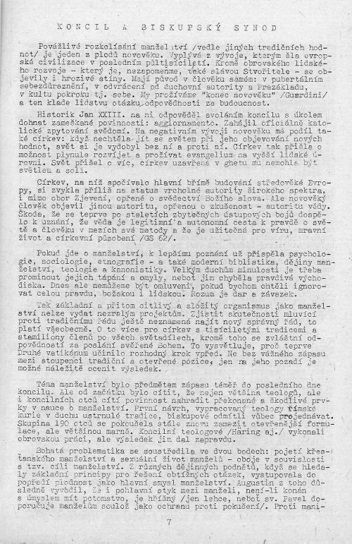 Koncil a biskupský synod, s. 7 Koncil a biskupský synod, s. 7