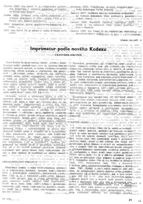 Imprimatur podle novho kodexu, s. 21