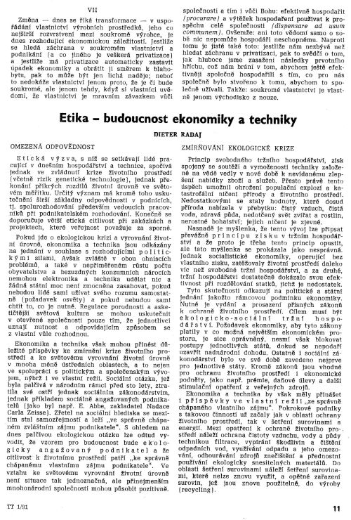 Etika, budoucnost ekonomiky a techniky, s. 11