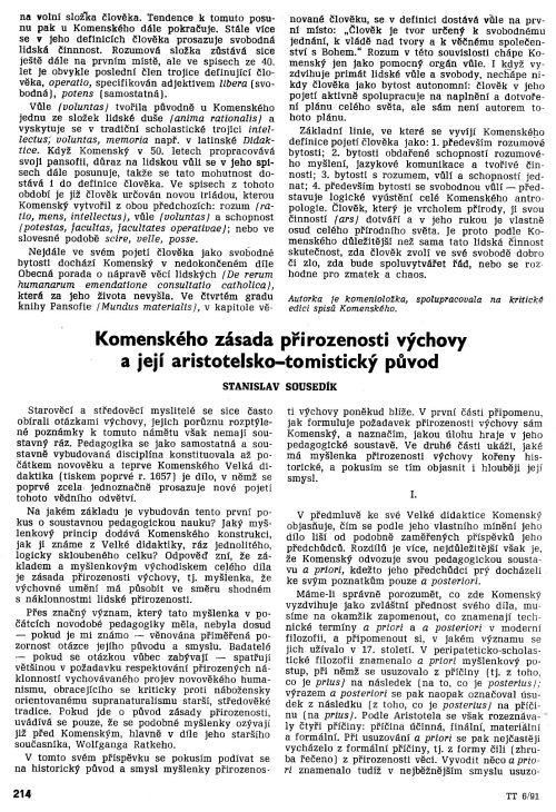 Komenskho zsada pirozenosti vchovy, s. 214