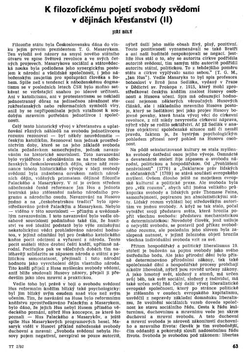 K filozofickému pojetí svobody svědomí (II.), s. 63 K filozofickému pojetí svobody svědomí (II.), s. 63