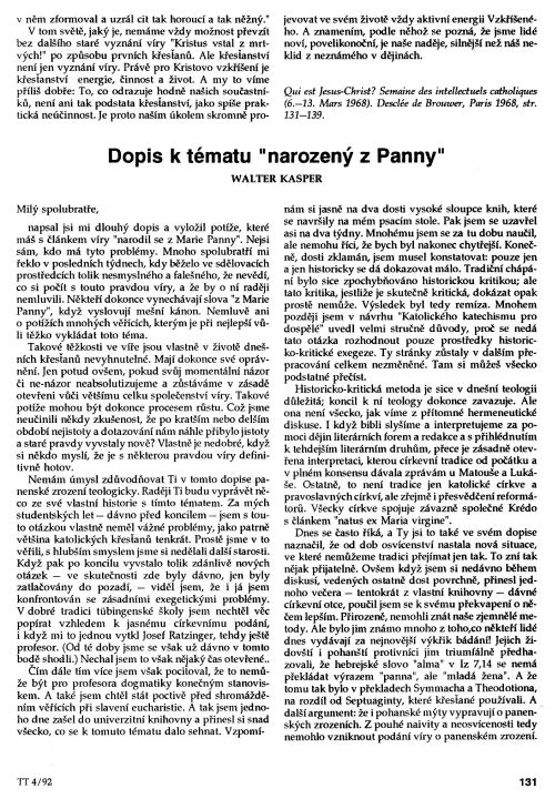 Dopis k tmatu Narozen z Panny, s. 131