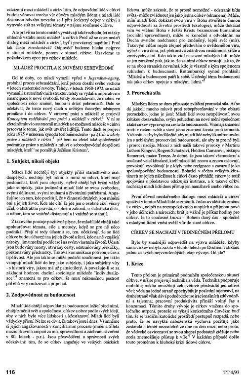 Církev bez mládeže, s. 116 Církev bez mládeže, s. 116