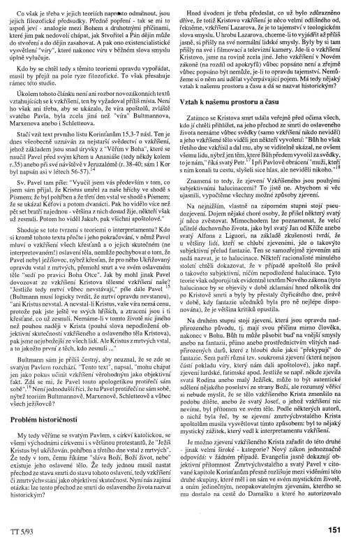 Kristovo vzkříšení a dnešní teologie, s. 151 Kristovo vzkříšení a dnešní teologie, s. 151