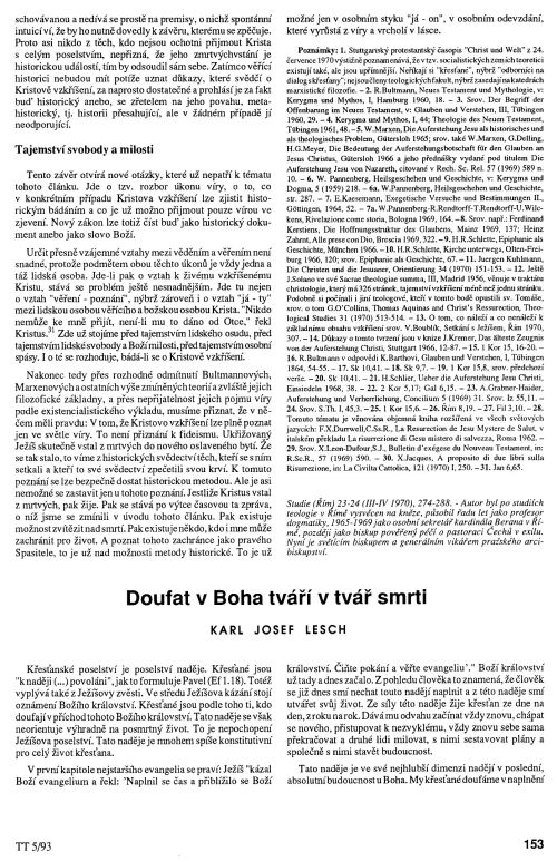 Doufat v Boha tv v tv smrti, s. 153