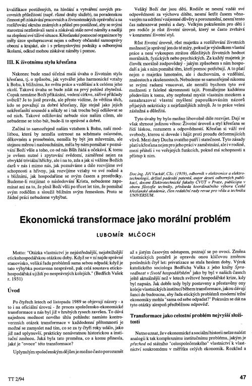 Ekonomick transformace jako morln problm, s. 47