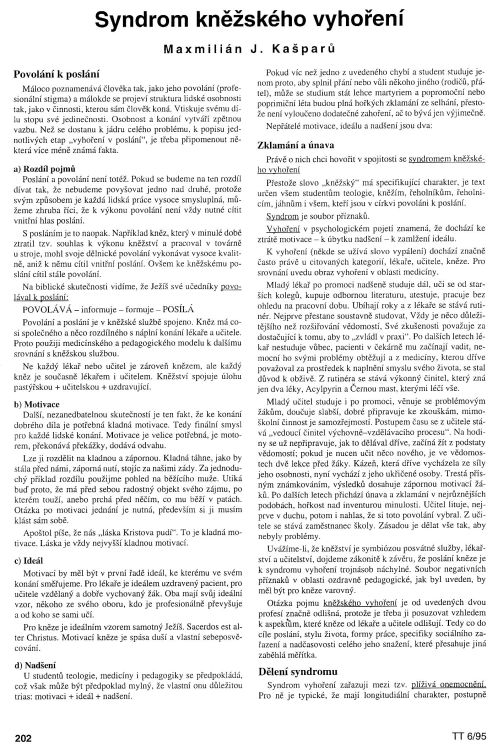 Syndrom kněžského vyhoření, s. 202 Syndrom kněžského vyhoření, s. 202