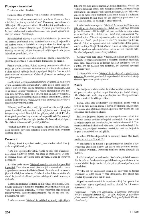 Syndrom kněžského vyhoření, s. 204 Syndrom kněžského vyhoření, s. 204