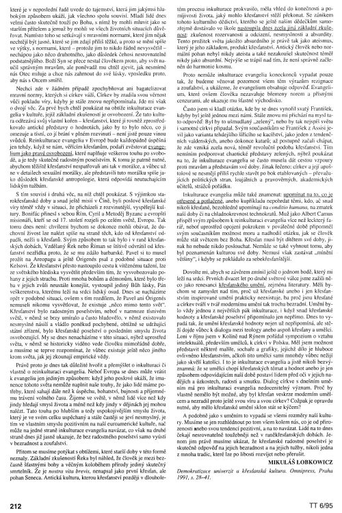 Křesťanství, kultura, inkulturace (M. Lobkowicz), s. 212 Křesťanství, kultura, inkulturace (M. Lobkowicz), s. 212