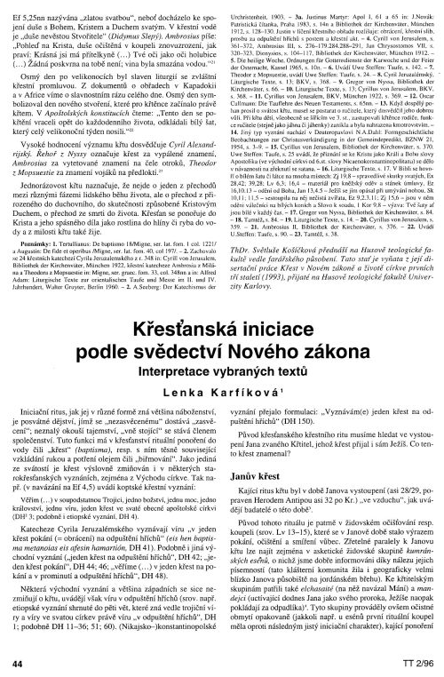 Kesansk iniciace podle Novho zkona, s. 44