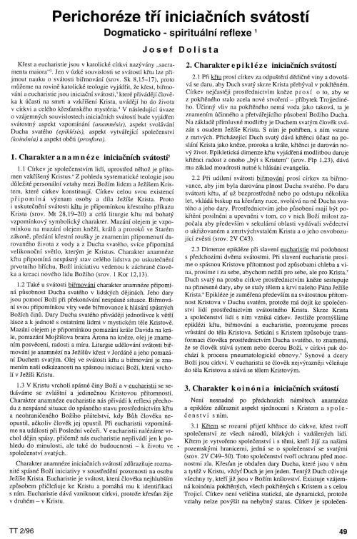 Perichoréze iniciačních svátostí, s. 49 Perichoréze iniciačních svátostí, s. 49
