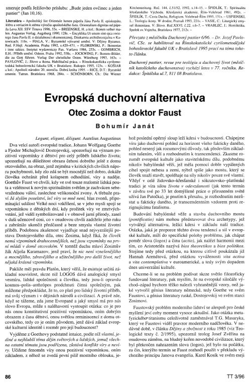 Evropsk alternativa  Zosima a Faust, s. 86