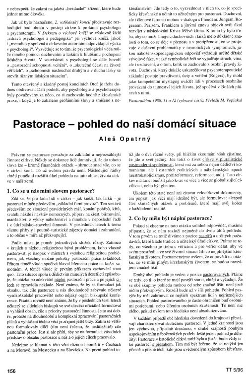 Pastorace  nae domc situace, s. 156