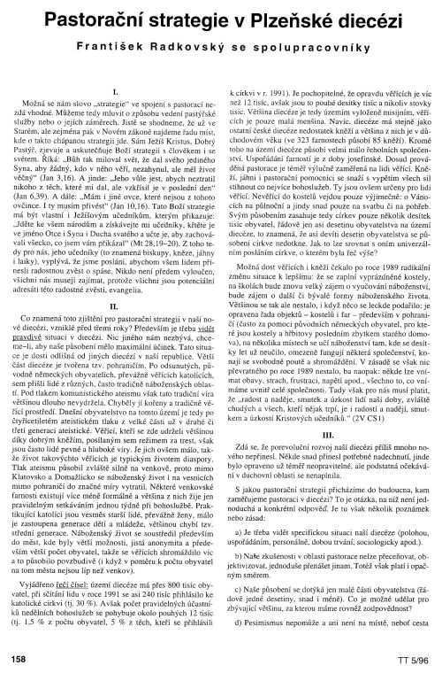 Pastorační strategie v Plzeňské diecézi, s. 158 Pastorační strategie v Plzeňské diecézi, s. 158