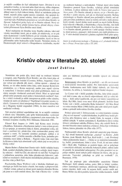 Kristv obraz vliteratue 20. stolet, s. 50