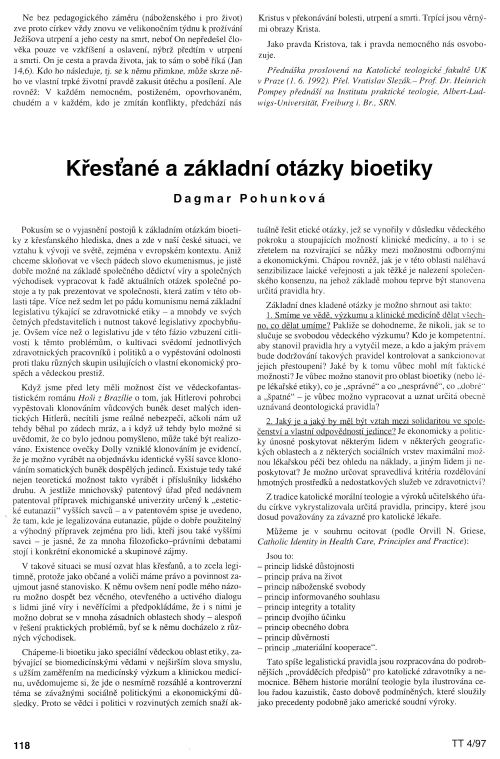 Kesan a zkladn otzky bioetiky, s. 118