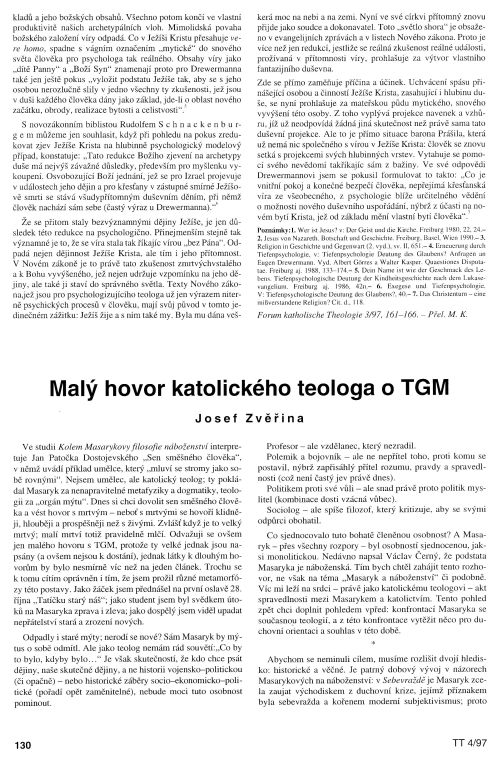 Mal hovor katolickho teologa o TGM, s. 130