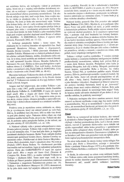 Tolkienův svět katolického archetypu, s. 212 Tolkienův svět katolického archetypu, s. 212